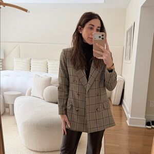 Lioness Brown Plaid Double-Breasted The Don Blazer